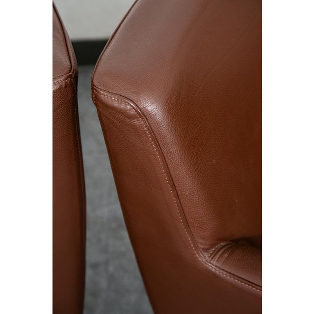 1960s Mid Century Danish Modern Lounge Chairs Set Leather N Eilersen Chocolate Brown 2 For Sale - Image 11 of 12