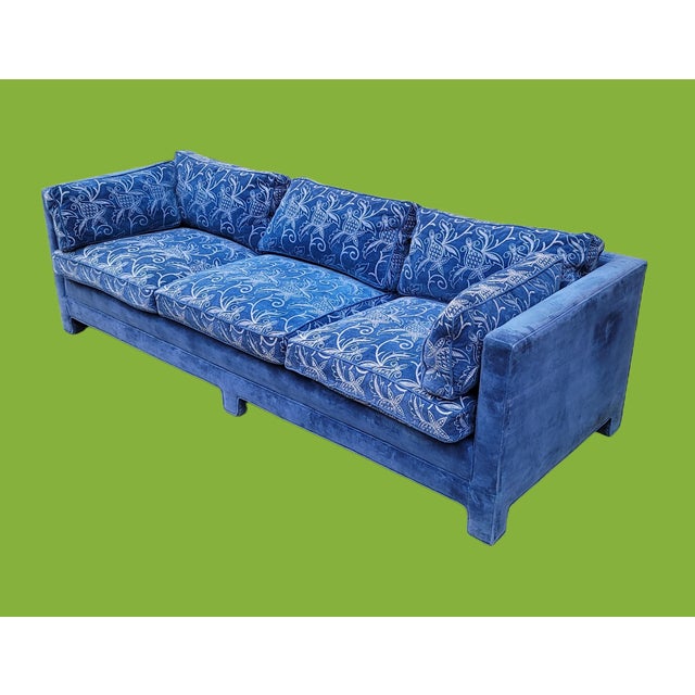 Vintage Henredon Furniture Boho Chic Tuxedo Velour Sofa Chairish