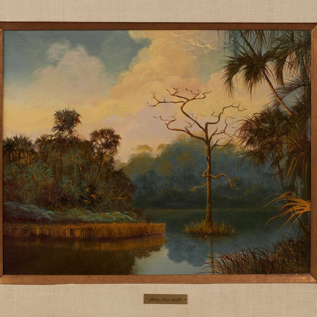 Vintage Tropical Florida Landscape Painting by Shirley Hood Loeffler For Sale In West Palm - Image 6 of 14