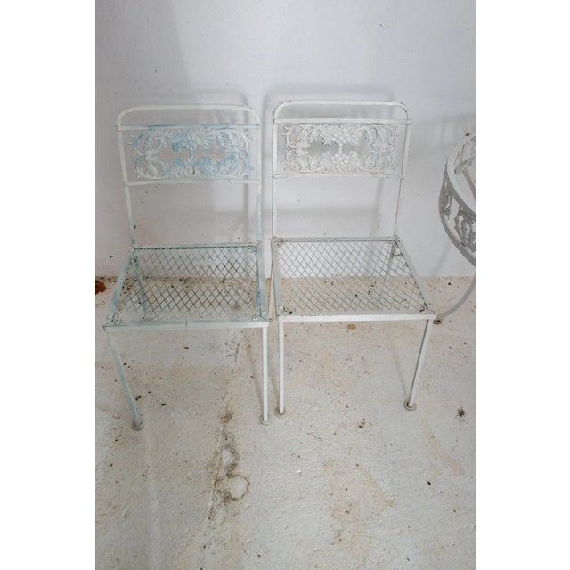 Molla Wrought Iron, Glass Top Table, Four Chairs, 1940s For Sale - Image 4 of 12
