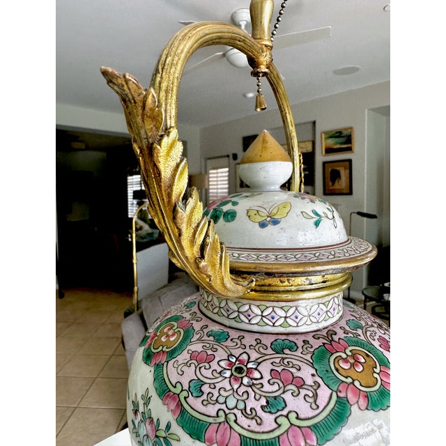 Single Late 19th Century Chinese Famille Rose Porcelain Vase Mounted Table For Sale - Image 17 of 18