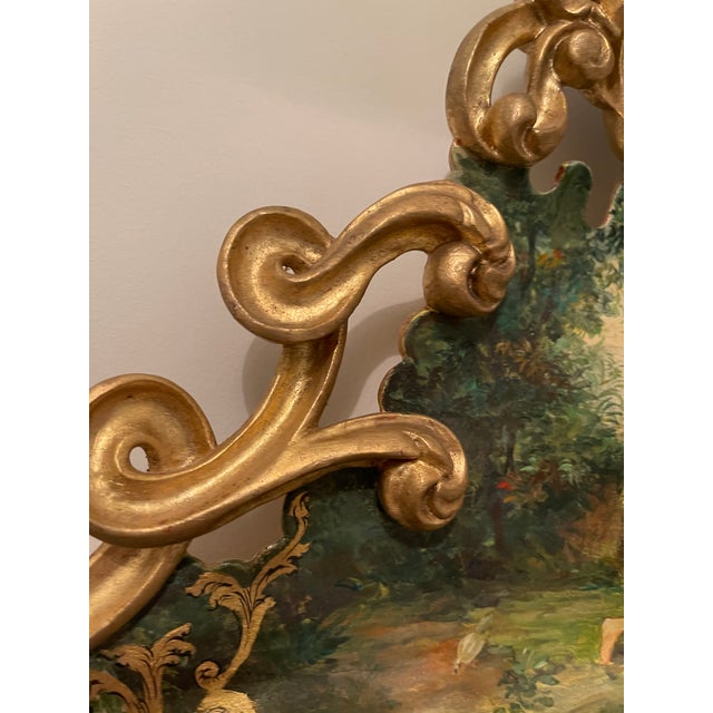 Vintage Hand Painted Italian Venetian Mirror With Elaborate Gold Decoration For Sale - Image 4 of 11