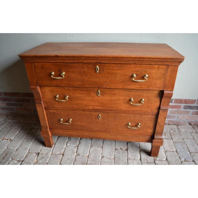 Brown Antique Oak Chest of Drawers For Sale - Image 8 of 10
