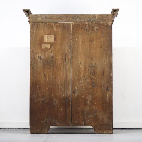 Rustic Farmhouse Folk Art Painted Bridal Cabinet For Sale - Image 11 of 18