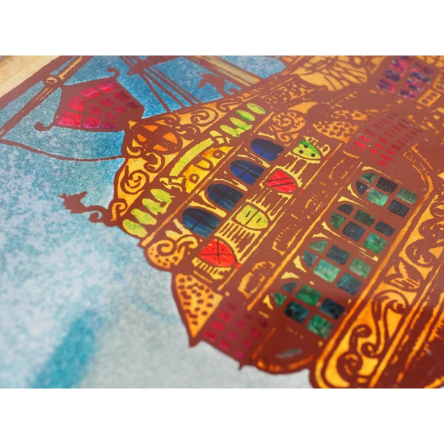 1970s French Au Vieux Loup De Mer Eglomisé Glass Decorative Tray With Pirate Thematic For Sale - Image 10 of 11