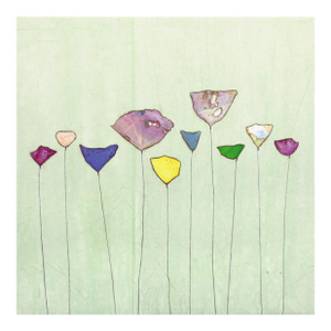 Pale Green Dream II - Minimalist Colorful Floral Still Life Original Artwork by Peter Kuttner