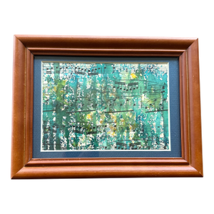 “Sunlight Singing Through the Trees” Framed Original Watercolor Painting on Vintage Sheet Music by Nancy Smith