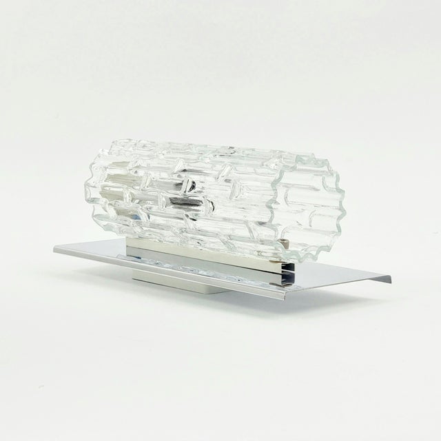 Transparent 1960s Mid-Century Modern Doria Leuchten Germany Murano Glass Wall Lights/Sconces - Set of 3 For Sale - Image 8 of 12