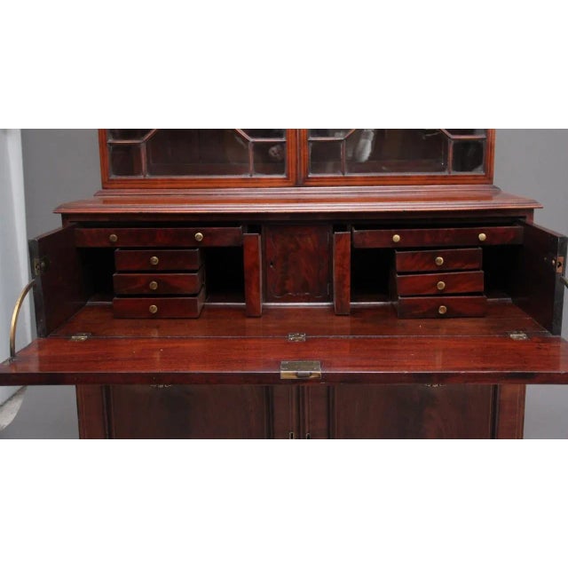 Early-19th Century Flame Mahogany Secretaire Bookcase, Set of 3 For Sale - Image 12 of 18