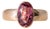 Vintage Finnish 1.80 Carat Pink Oval Gemstone Tourmaline Bezel Rose Gold Ring, Size 7.75 For Sale