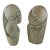 Vintage Pair African Art Shona Stone Sculptures Faces Mother Child Head in Hand For Sale