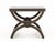 Baker Alexandre Brown Leather Brass Riveted Stool, designed by Jacques Garcia, on x-form base. 20" H x 22" W x 24" D....