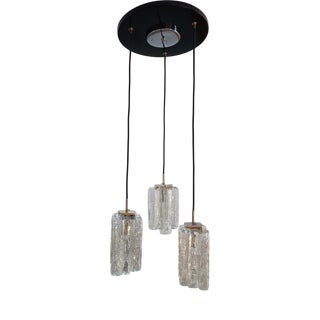 Granada Hanging Lamp in Ice Glass attributed to J. T. Kalmar for Kalmar Franken KG, 1970s For Sale