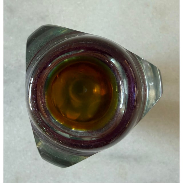 Vintage Jon Kuhn Iridescent Glass Art Small Vase For Sale - Image 9 of 11