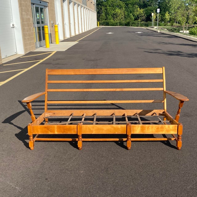 Heywood Wakefield Solid Maple Paddle Arm Sofa Chairish