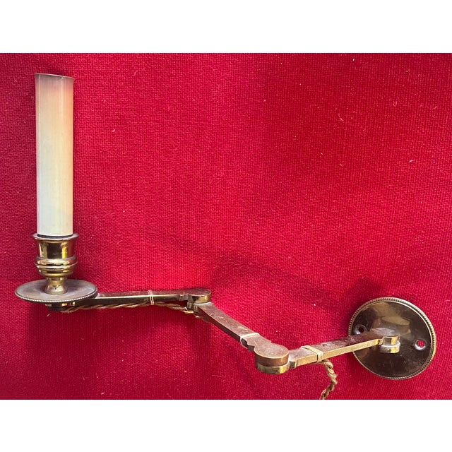 Brass Swing Arm Library Wall Light Sconce Lamp For Sale - Image 4 of 17