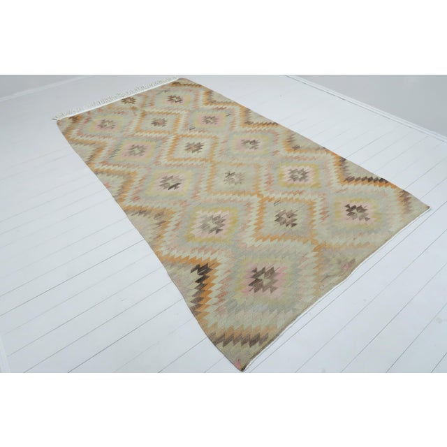 Mid 20th Century Vintage Turkish Kilim Rug-5′8″ × 10′ For Sale - Image 4 of 13