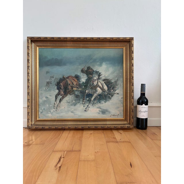 Vintage Original Horse Oil Painting, Large Signed Equestrian Wall Art For Sale - Image 11 of 14
