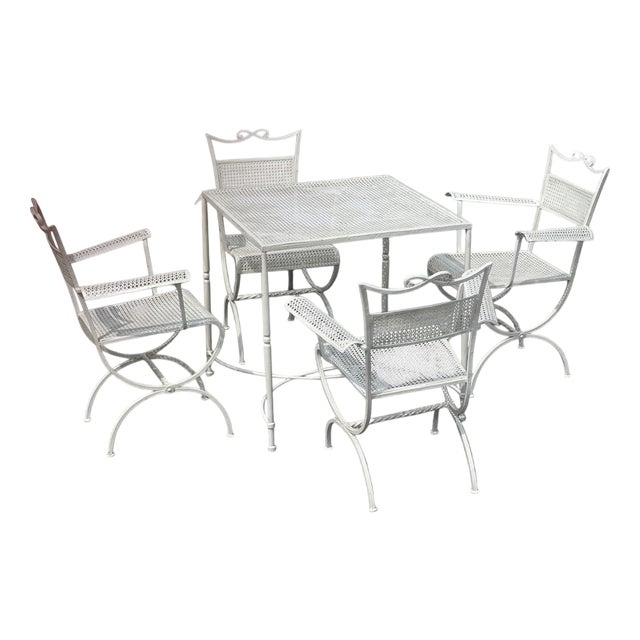 Wrought Iron Garden Set from Maison Jansen, 1960s, Set of 5 For Sale