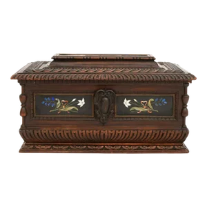 Large Antique Walnut Chest With Pietra Dura Plaques