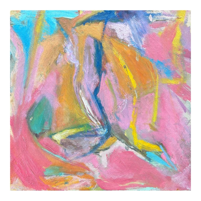 1968 Oil on Canvas Sign, Abstract Painting For Sale