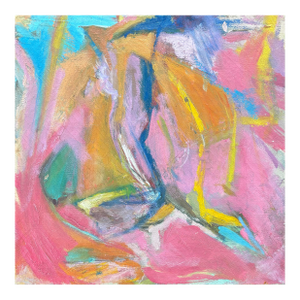 1968 Oil on Canvas Sign, Abstract Painting