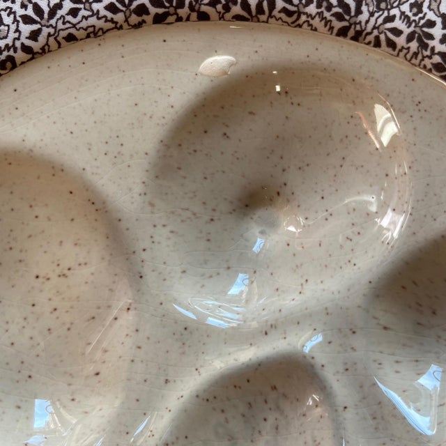 Ceramic French Majolica Oyster Plates from Saint Clément, 1960s, Set of 4 For Sale - Image 7 of 8