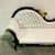 Rococo Rococo Chaise Lounge – White Leather, Black Lacquer Frame For Sale - Image 3 of 6