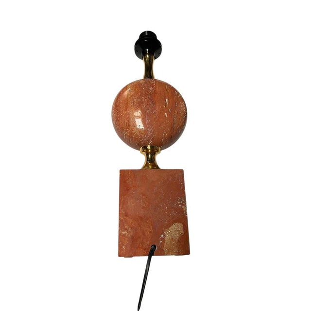 Pink Travertin Lamp by Barbier, 1970s For Sale - Image 6 of 9
