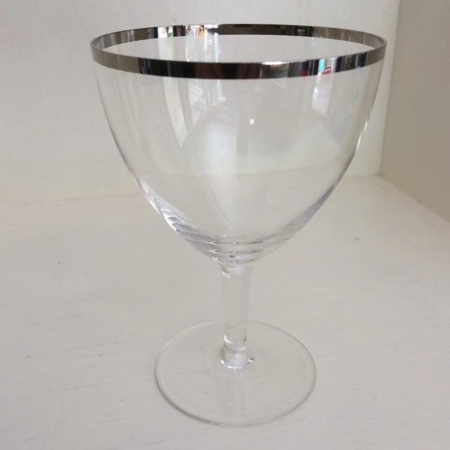 Platinum Rim Wine Glasses 1940s West Germany - Set of 4 For Sale - Image 4 of 13