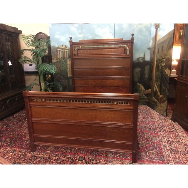 Victorian Antique Walnut Bed, Victorian Bedframe For Sale - Image 3 of 5