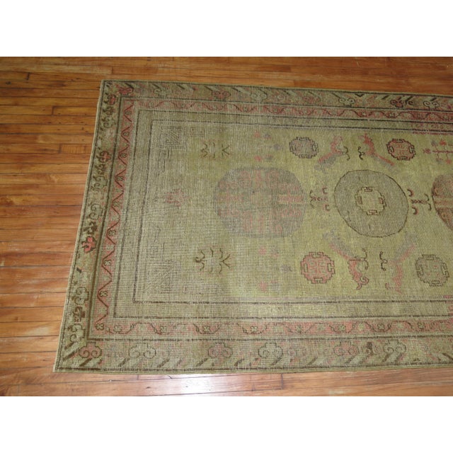 Late 19th Century Antique Zabihi Collection Mustard Khotan Rug - 5' x 9'3" For Sale - Image 4 of 6