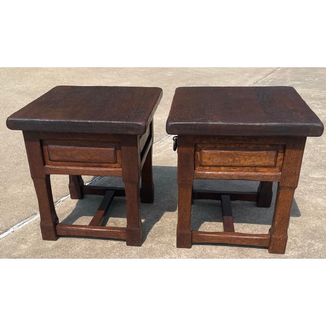 Rustic European Antique European Rustic End Tables - A Pair For Sale - Image 3 of 11