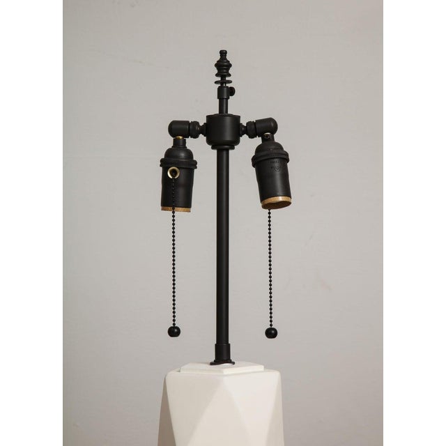 Modern Bespoke Cubist Inspired Plaster Lamps - a Pair For Sale - Image 3 of 11
