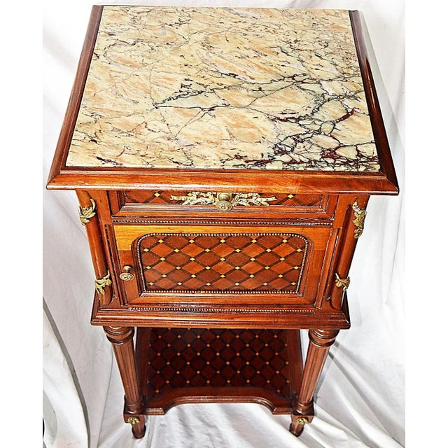 French Mid 19th Century French Antique Louis XVI Style Nightstand For Sale - Image 3 of 9
