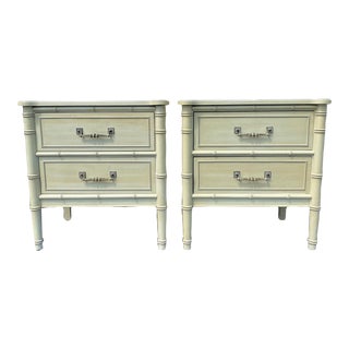 Vintage Henry Link Bali Hai Hollywood Regency Faux Bamboo Nightstands - a Pair For Sale