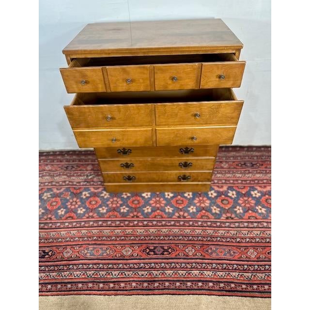 Wood 1980s Ethan Allen 4-Drawer Tallboy Dresser For Sale - Image 7 of 9