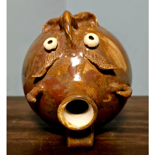Vintage m.j. Wenn Face Jug, Expressive Stoneware For Sale - Image 9 of 12