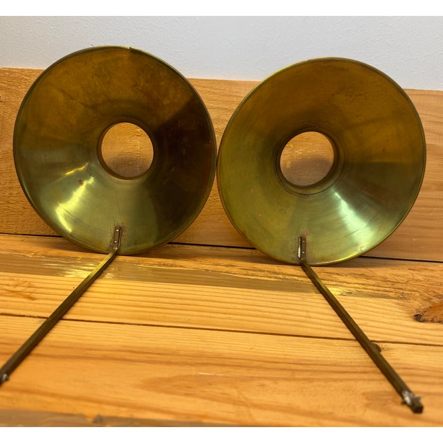Late 19th Century Antique Copper & Brass Electrified Sconces - a Pair For Sale - Image 5 of 8