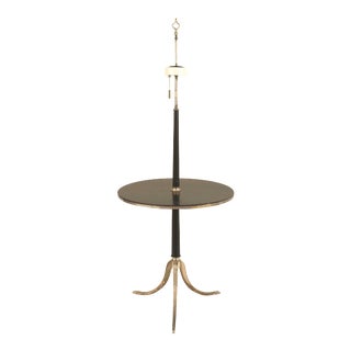 French Mid-Century Ebonized Floor Lamps with Shelves For Sale
