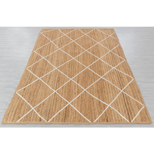 Modern Geometric Bohemian Jute Rug 3x12Ft. For Sale - Image 13 of 13