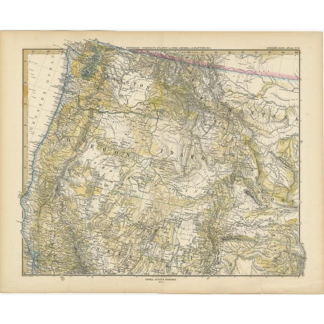 Set of two individual antique maps of part of the United States. It shows the region and surroundings of Oregon, Idaho,...