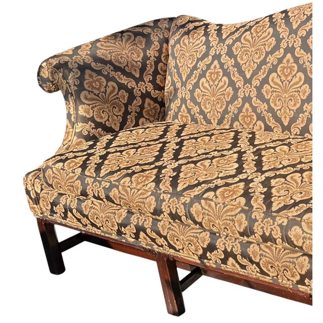 Antique Chippendale-Style Camelback Sofa For Sale In Savannah - Image 6 of 12