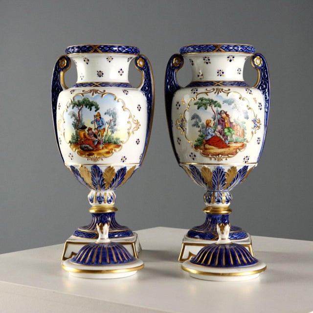 Vintage Vases in Sèvres Porcelain, France, 20th Century, Set of 2 For Sale - Image 6 of 10