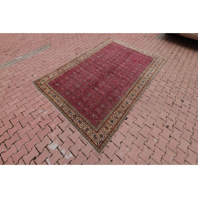 Traditional 1970s Turkish Red High Quality Area Rug For Sale - Image 3 of 13