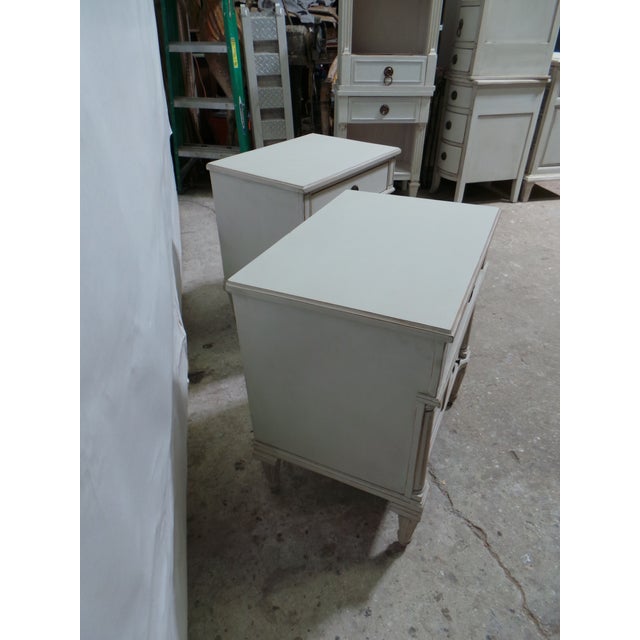 Wood Gustavian Style Cabinet Bottom Nightstand For Sale - Image 7 of 10