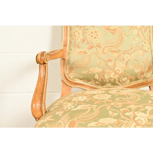 John Stuart French Provincial Louis XV Carved Oak and Cane Back Dining Chairs, Set of Six For Sale - Image 9 of 15
