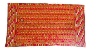 20th Century Phulkari Wedding Shawl, Silk Embroidery on Cotton