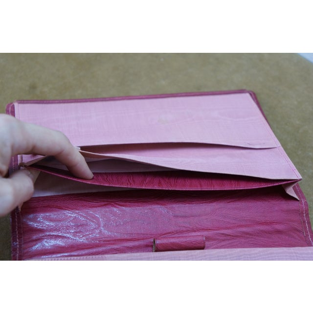 Red Vintage Red Leather Textured Journal Planner With Lock & Key Diary Portfolio For Sale - Image 8 of 16