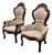 American Furniture Galleries Victorian Rococo Revival Gentleman’s + Lady’s Parlor Chairs, 1970s For Sale